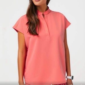 Rafaela Limited Edition, Hot Coral Figs Scrub Top.